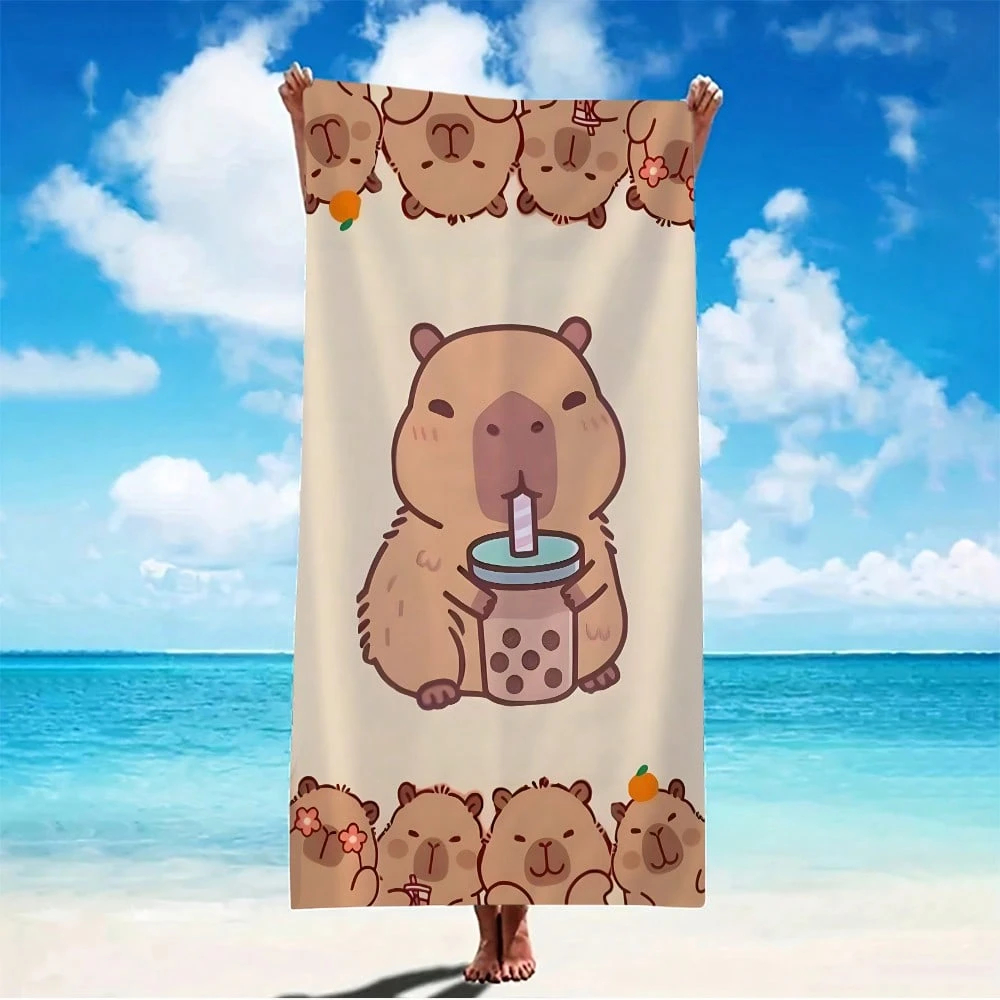 Towel Small Sport - Sweet Capibara Beach Towel Quick-Drying Small