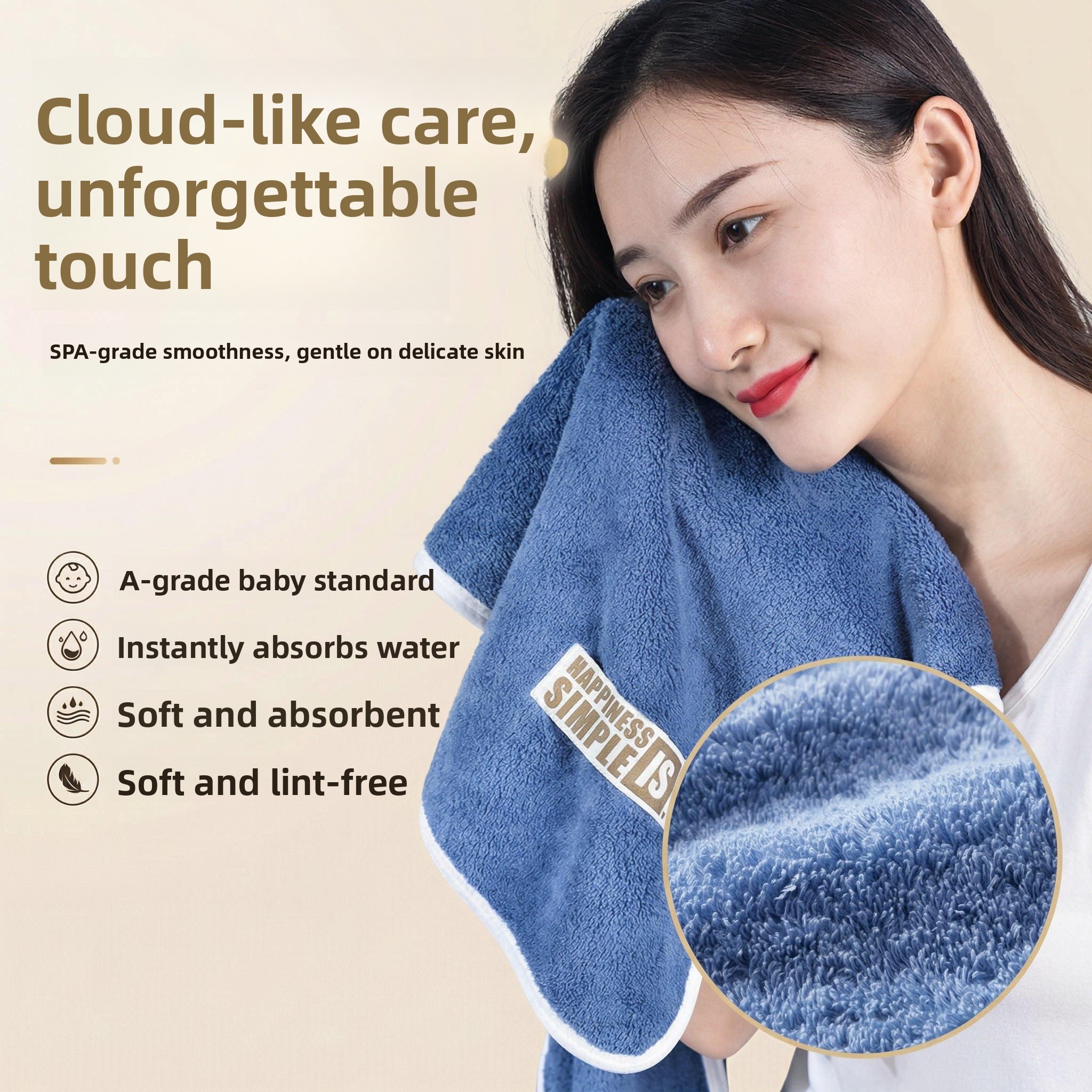 Towel Small Sport - Pure Cotton Coral Fleece Quick Dry