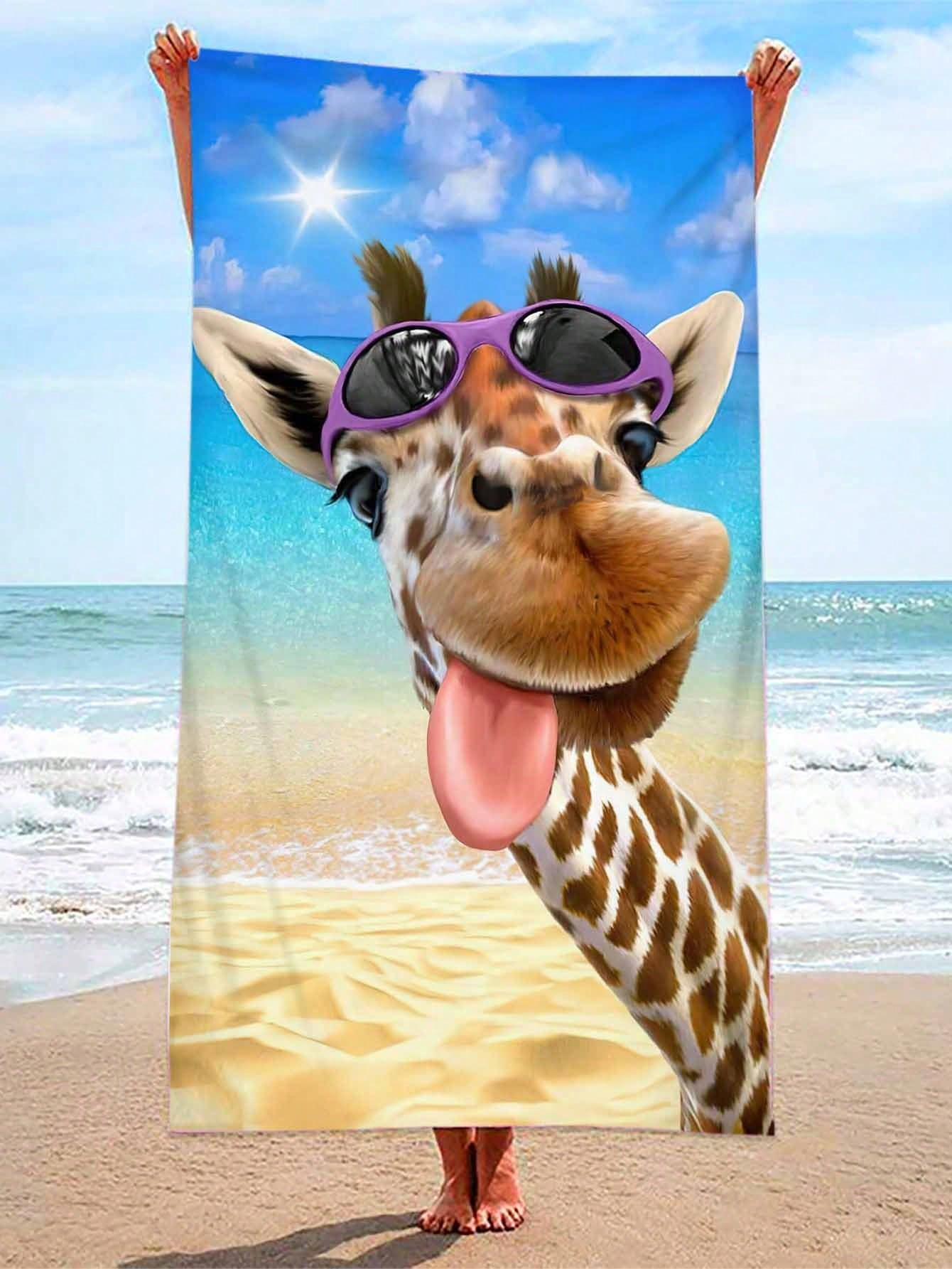 Towel Small Sport - Funny Giraffe Beach Towel Quick-Drying Small