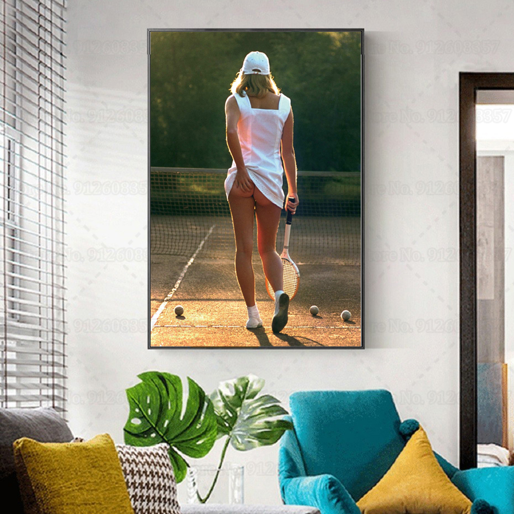 Badminton Europe - Sexy Tennis Girl Poster Sunset Racket