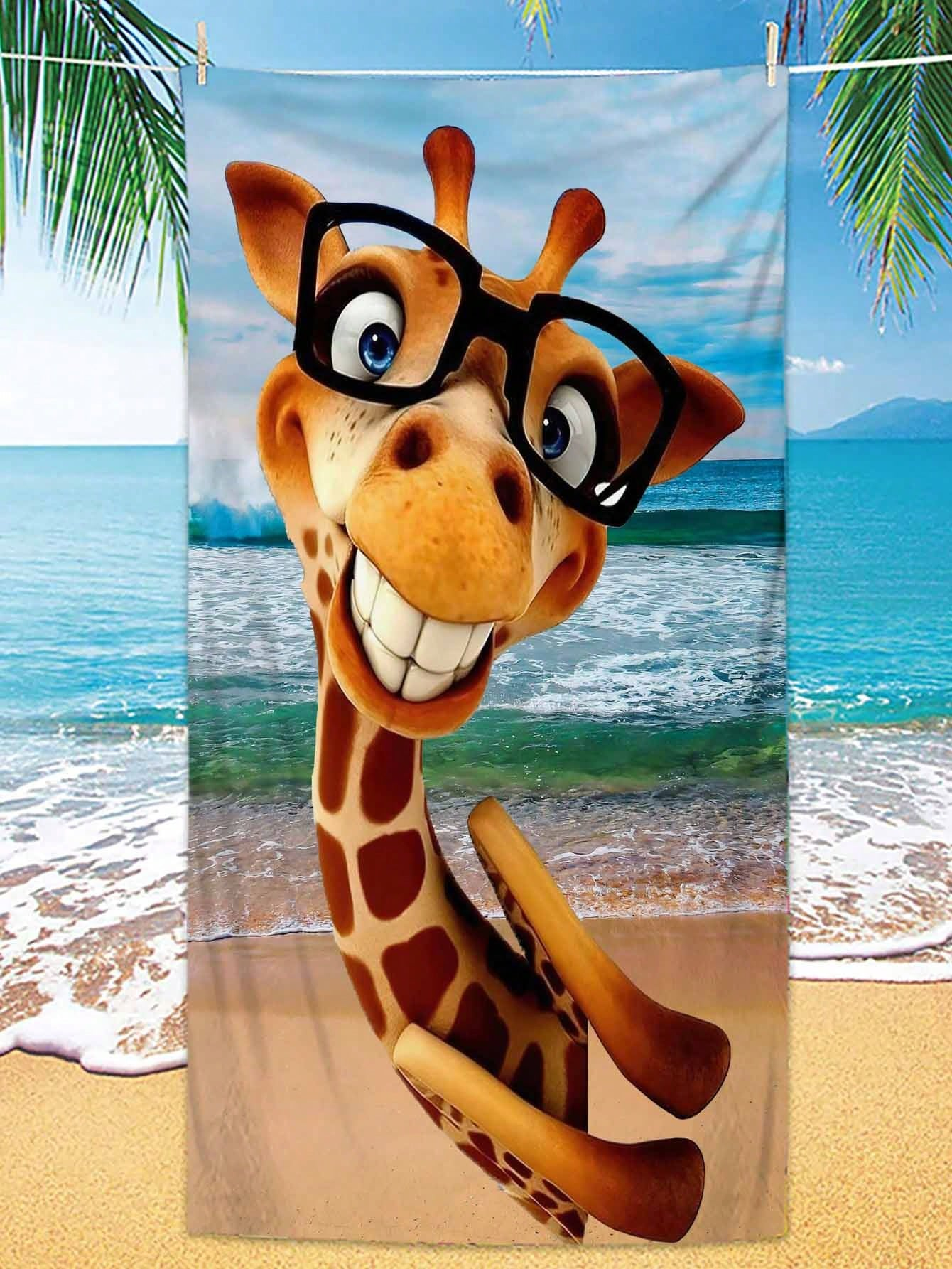 Cartoon Giraffe Beach Towel Qu - Towel Small Sport recensie en prijs