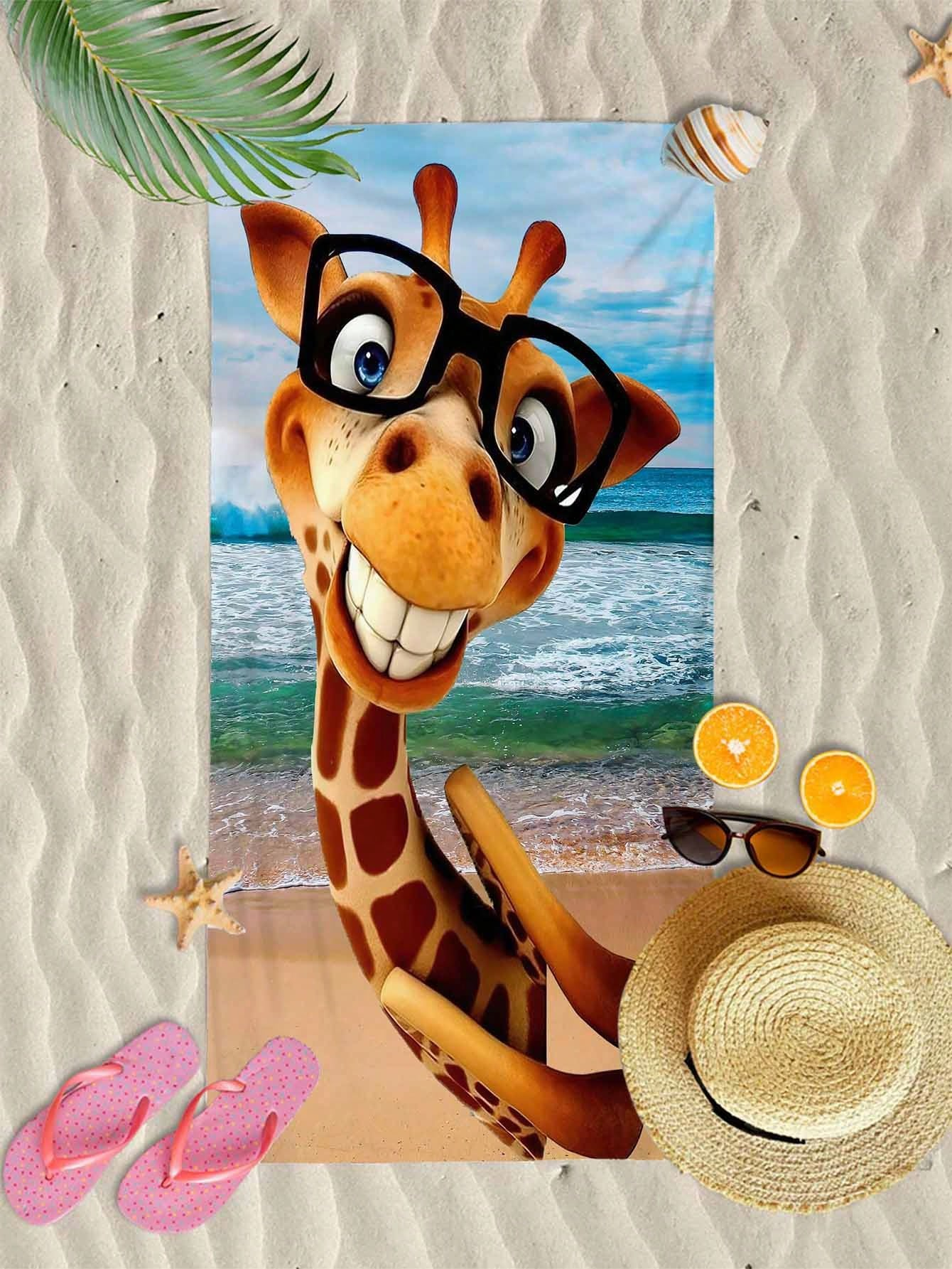 Cartoon Giraffe Beach Towel Qu - Towel Small Sport recensie en prijs